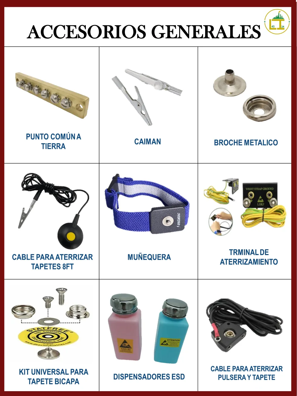 Página 13 del catálogo donde aparece Cable para aterrizar pulsera y tapete