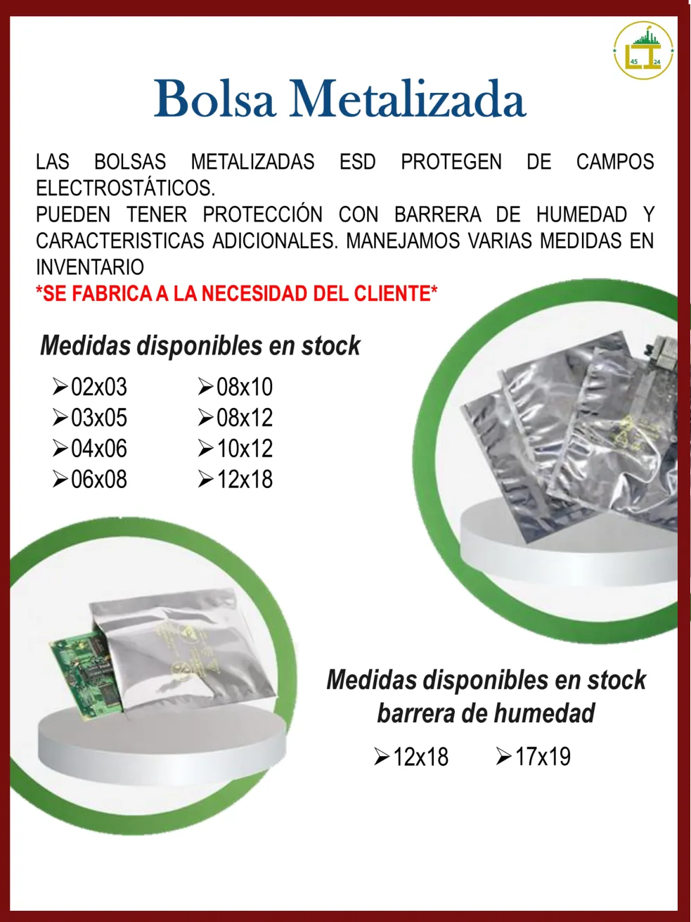 Página 16 del catálogo donde aparece Bolsa metalizada ESD