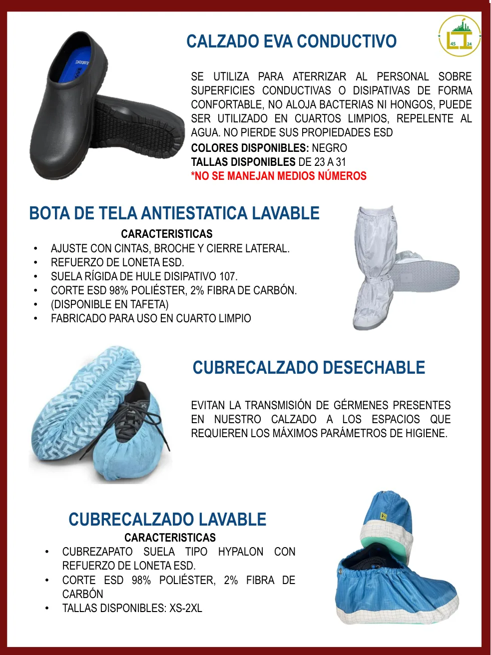 Página 29 del catálogo donde aparece Cubrecalzado desechable