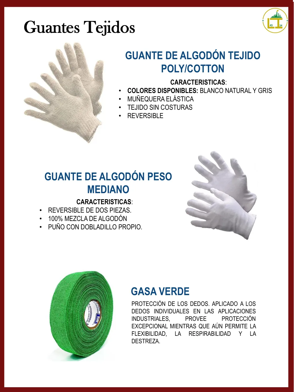 Página 43 del catálogo donde aparece Guante de algodón tejido polycotton