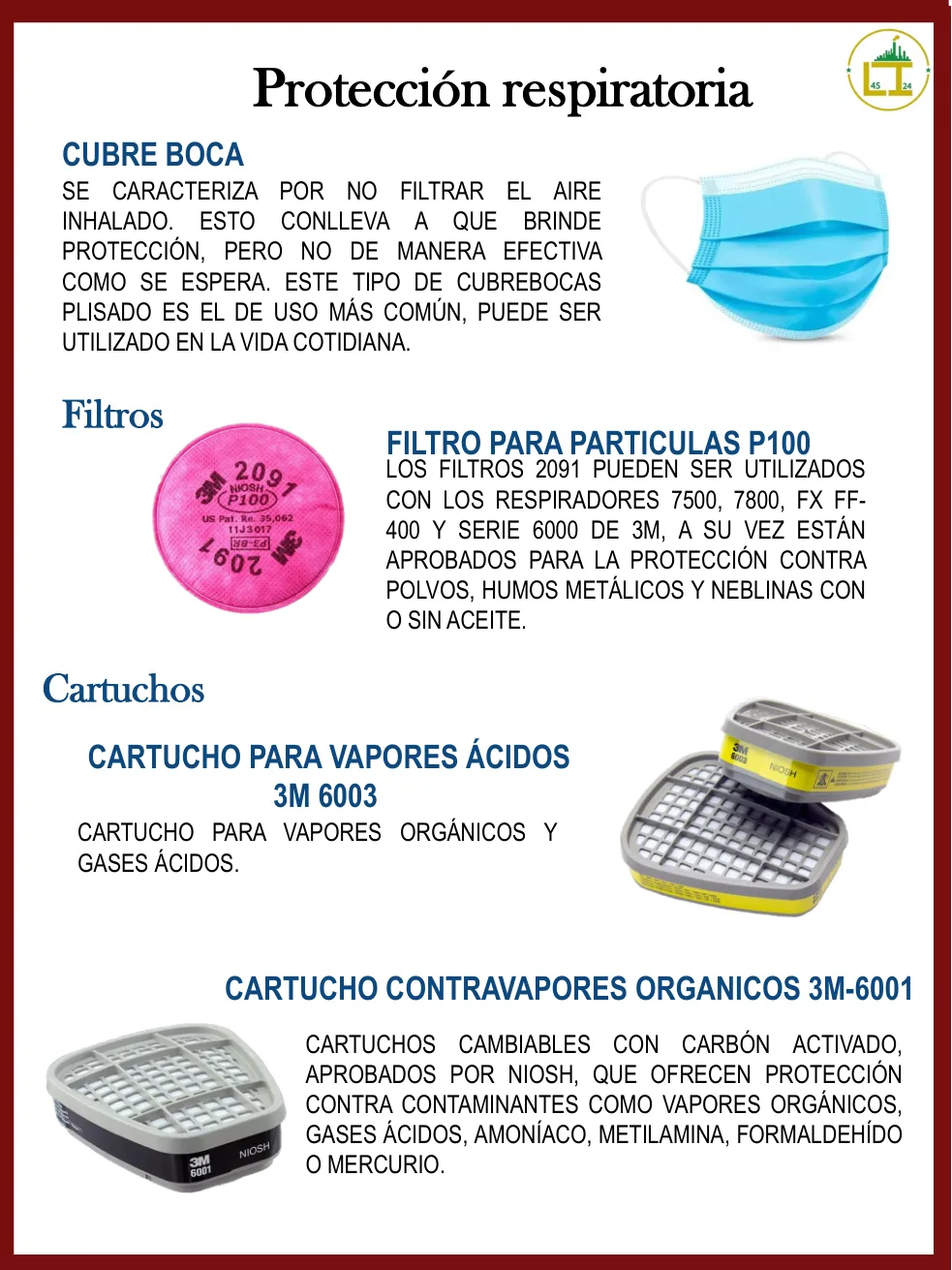 Página 45 del catálogo donde aparece Filtro para partículas P100 2091