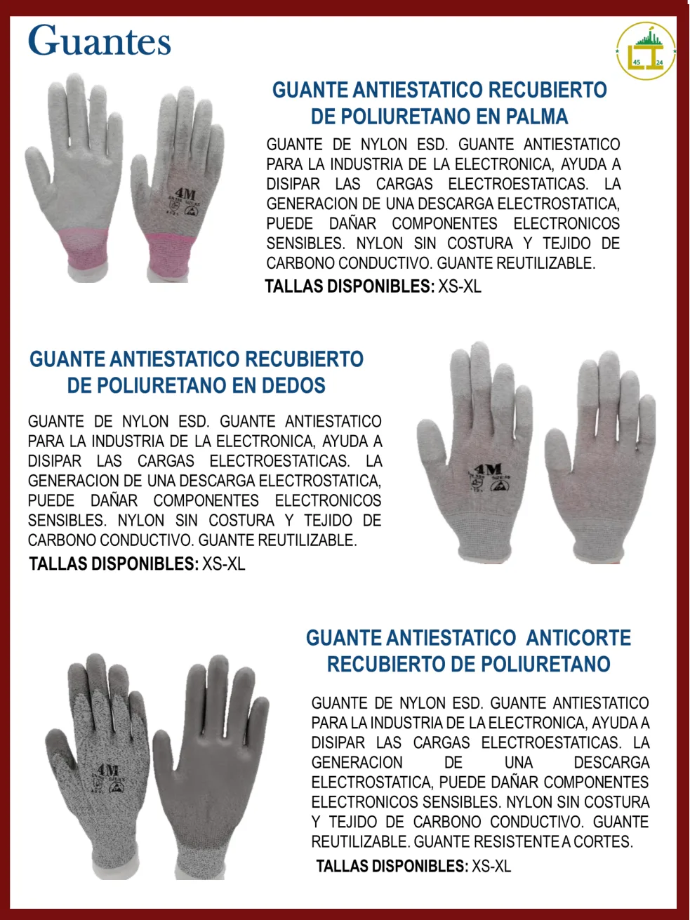 Página 9 del catálogo donde aparece Guante antiestático anticorte con poliuretano