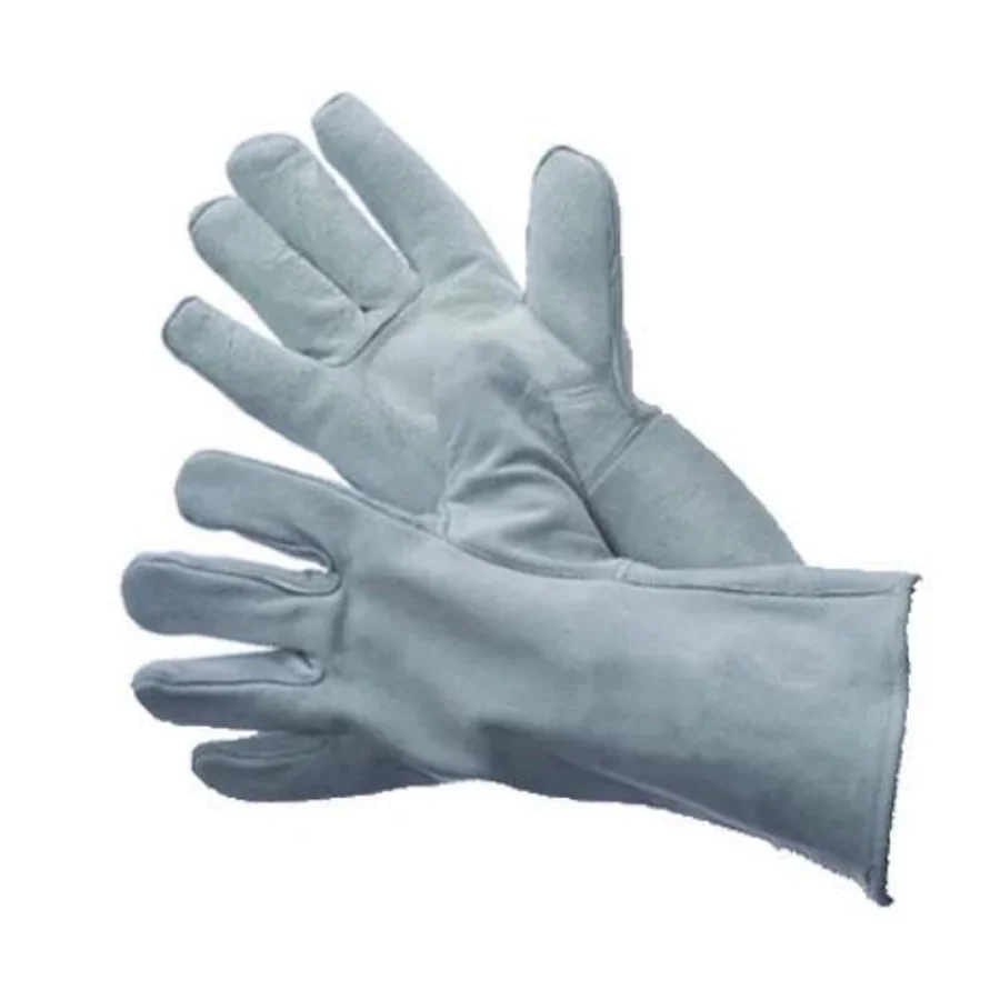 Guante de soldador de cuero gris